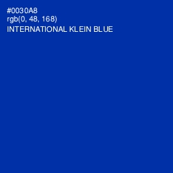 #0030A8 - International Klein Blue Color Image
